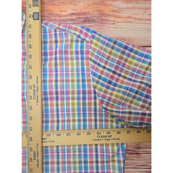 Peter Millar Mens Multicolor Plaid Button-Down Shirt Size XL - Picture 6 of 6